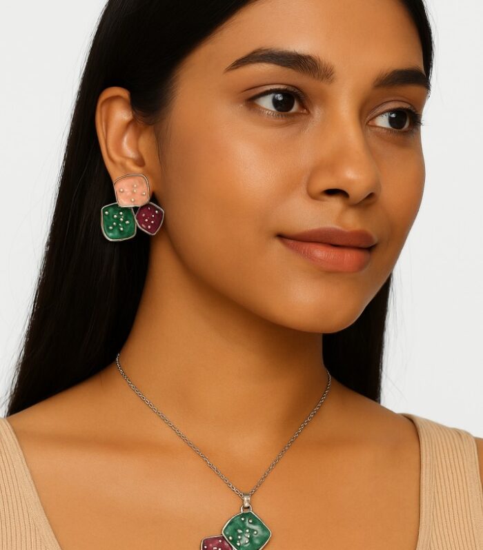 Color Splash Earrings & Pendant Set