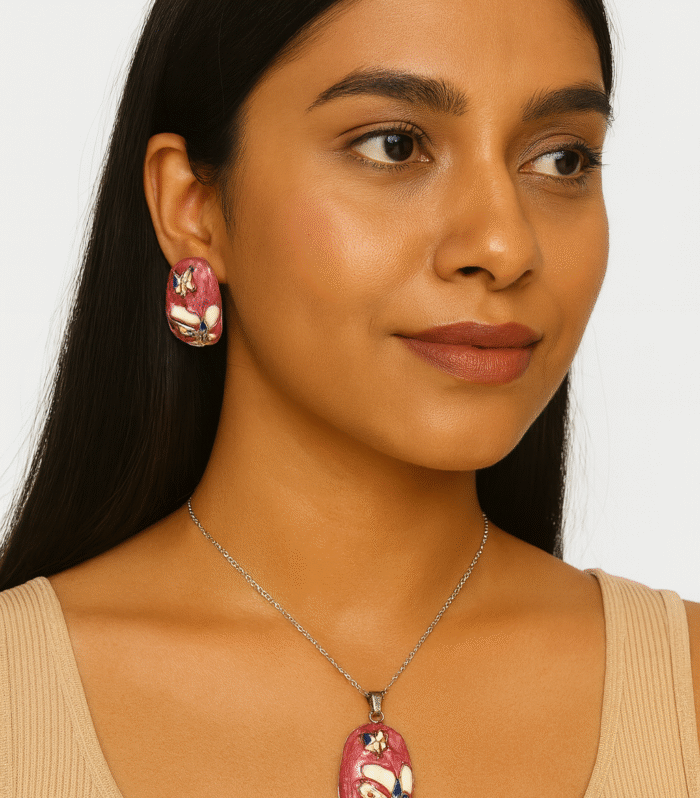 Butterfly Charm Earrings & Pendant Set